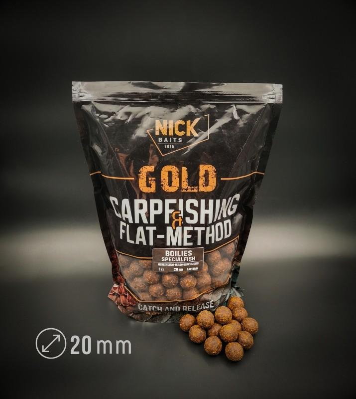 Бойлы прикормочные NICK BAITS GOLD SPECIALFISH 20 мм (Индийские специи-Кальмар)