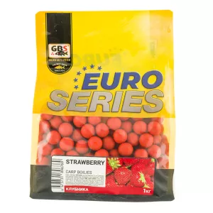 Бойлы прикормочные 1кг ЕВРО серия Strawberry Клубника