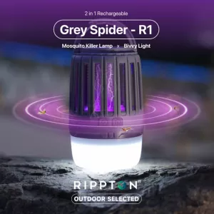 Антимоскитный палаточный фонарь RIPPTON Grey Spider - R1 2в1: фонарь и лампа-убийца комаров