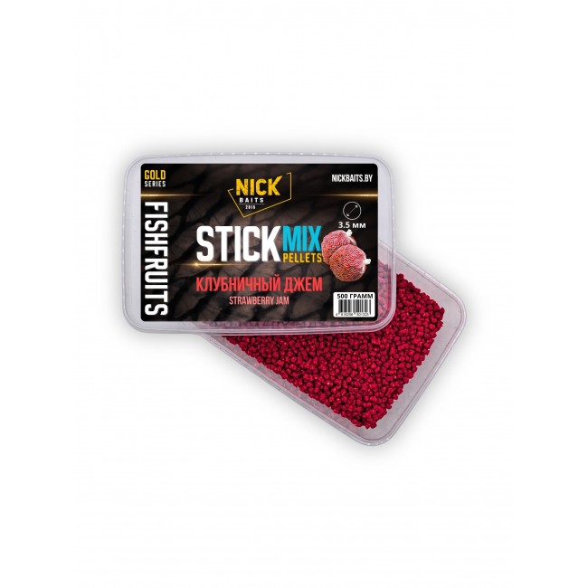 Stick-mix pellets 3,5 мм NICK BAITS GOLD “FF” (Клубничный джем)