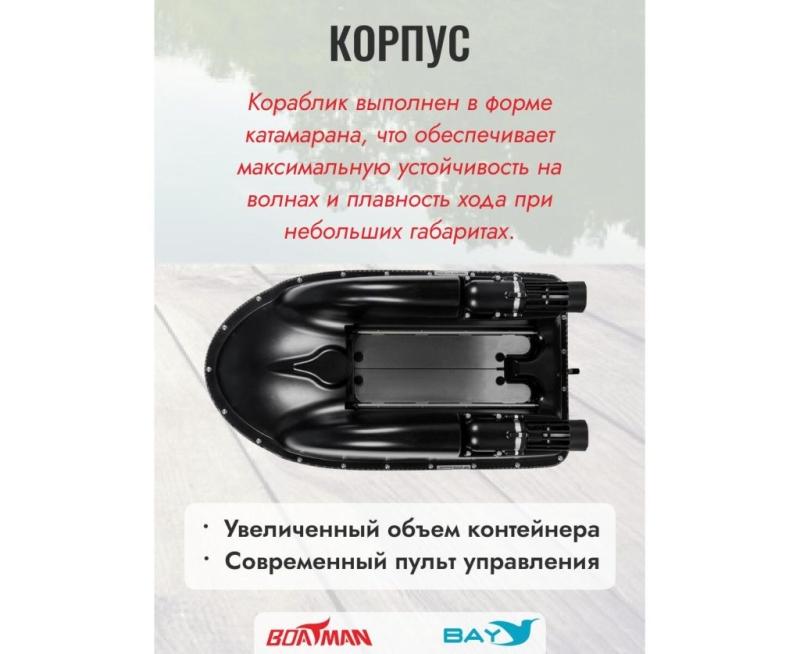 Прикормочный кораблик Boatman Actor Plus Sonar Black